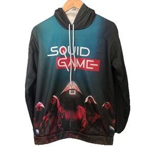 Squid Game Men's Large Lightweight Hoodie Two-Sided Full Print Pullover Sweater